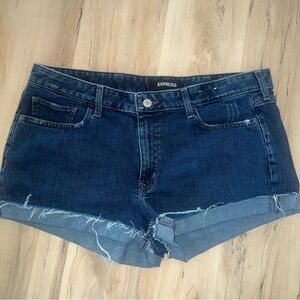 Express Women's Dark Blue Jean Shorts